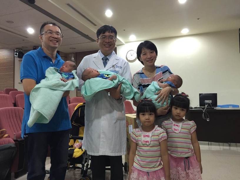 高醫試管嬰兒治療 兩次懷孕、三個胚胎、五個小孩順利活產