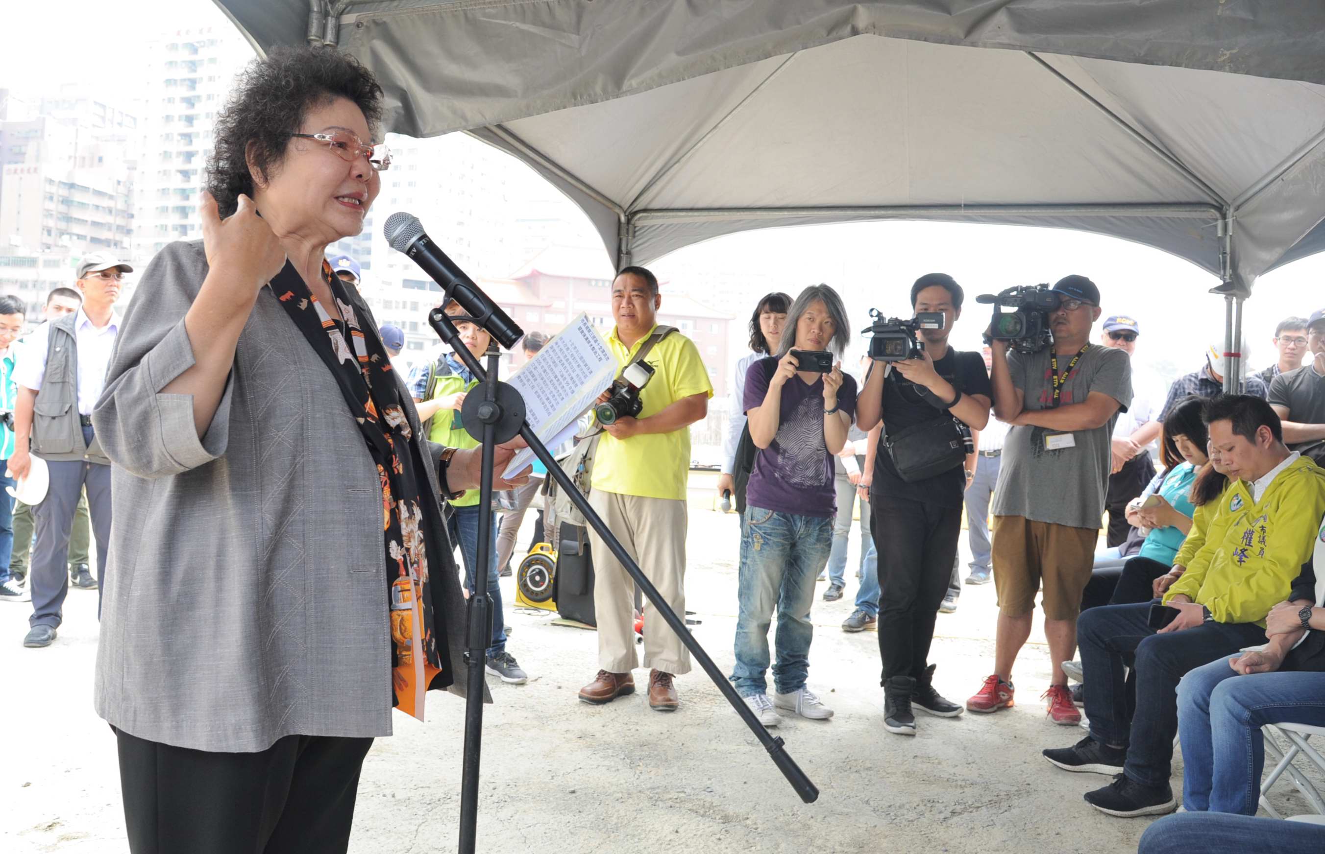 視察十全滯洪公園 陳菊市長：改善寶珠溝周邊地區淹水