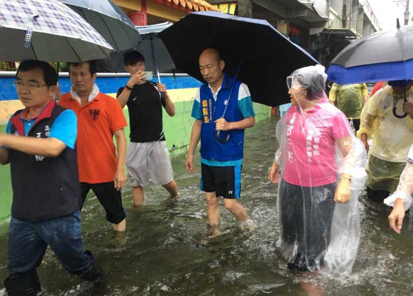高雄市長參選人韓國瑜拚救災 暫停所有競選活動