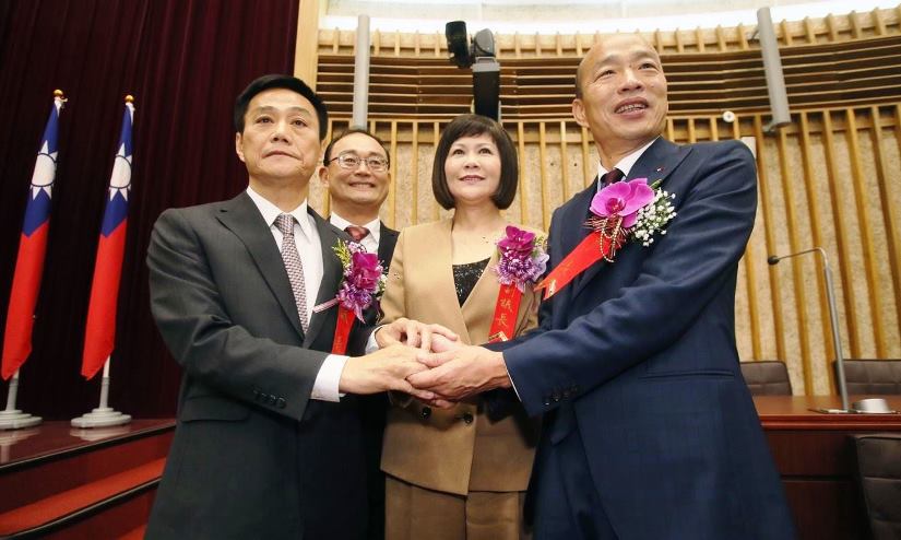 韓國瑜赴議會致賀新任高雄市議長、副議長 共同為高雄打拼