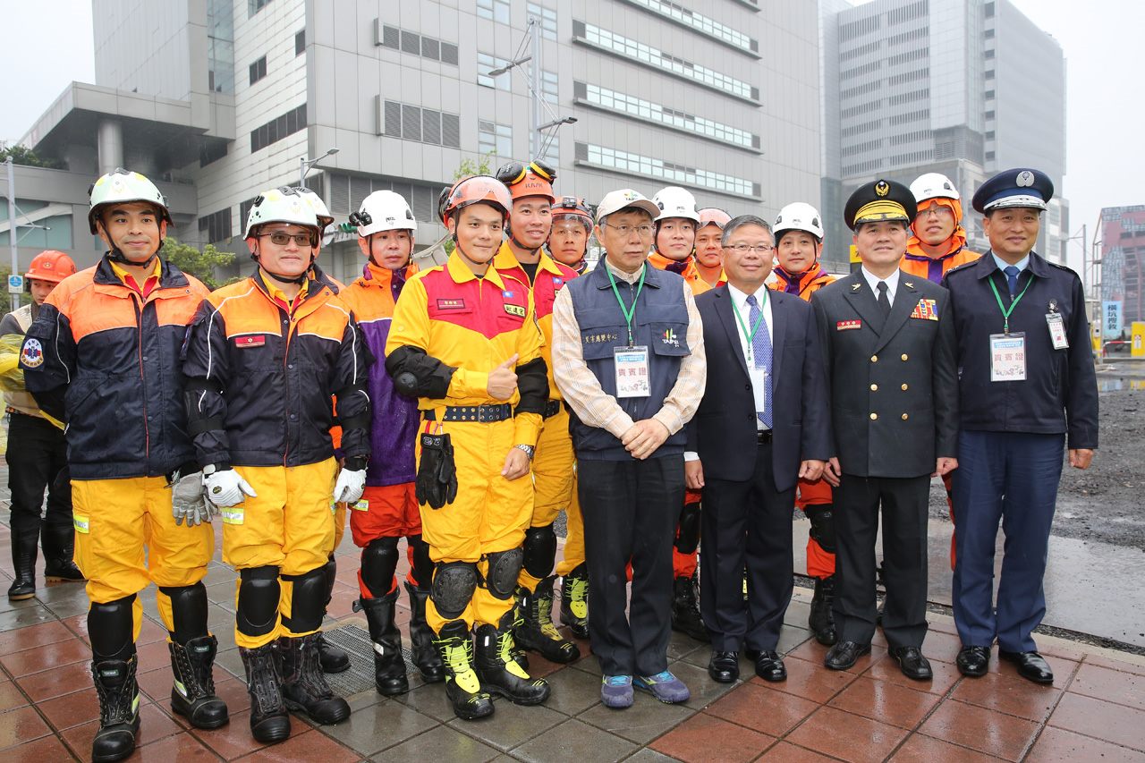 柯文哲參與臺北市政府108年全民防衛動員暨災害防救(民安5號)實兵演習