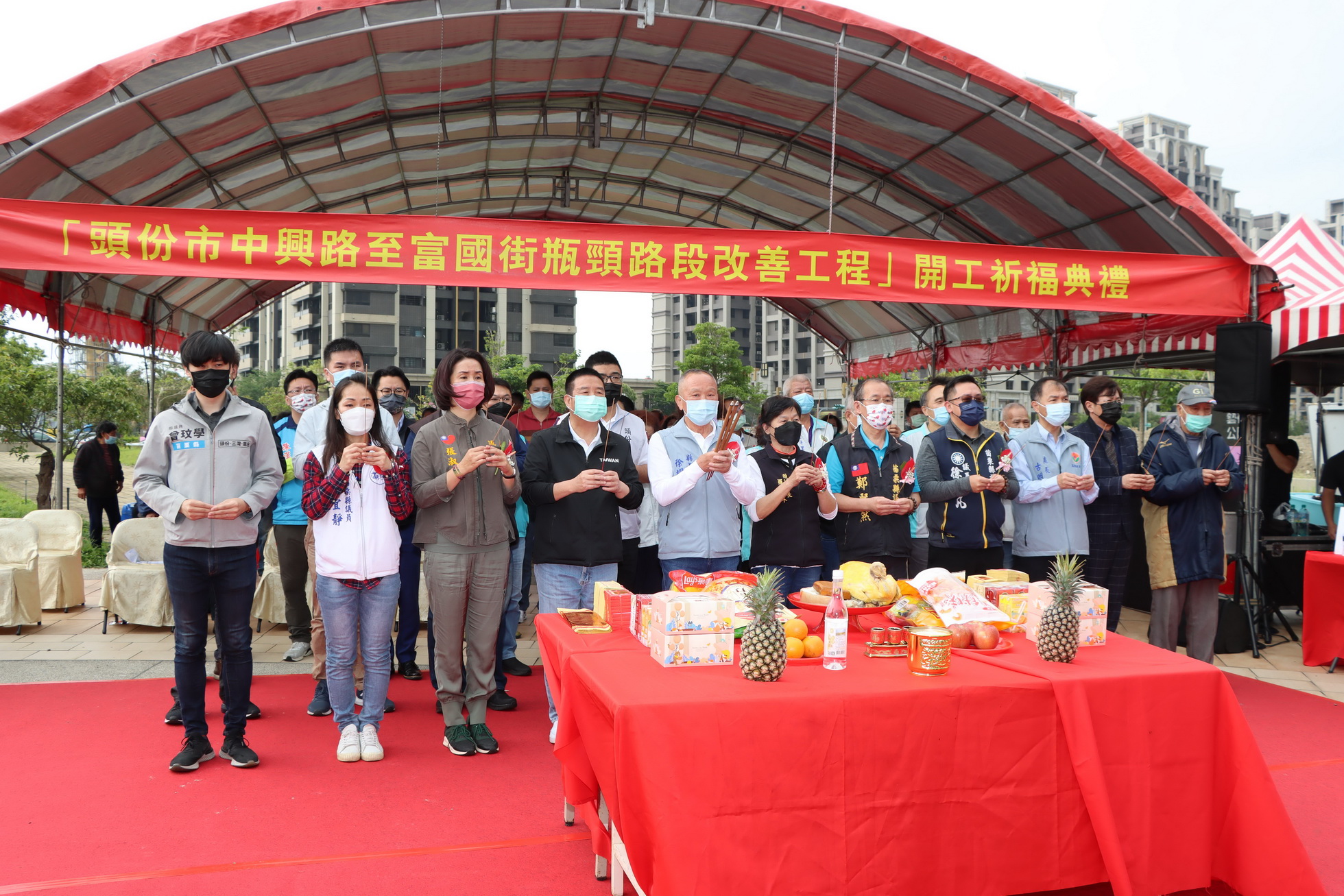 苗栗縣政府籌七百萬 打通隆恩圳阻斷頭份市交通工程動土