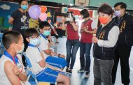 台中市長盧秀燕宣布二至十二歲普發二劑快篩 三十萬人受惠