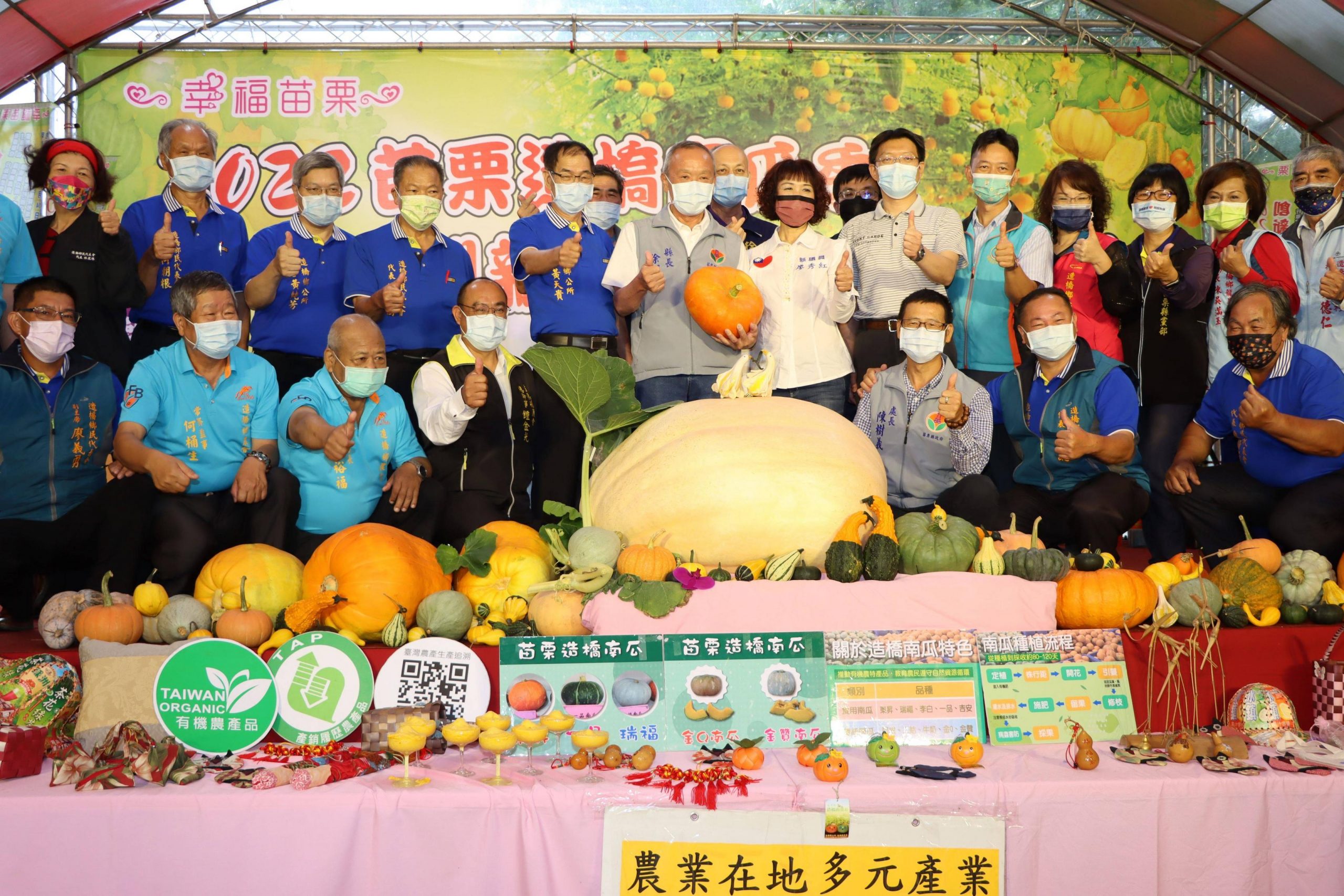 苗栗造橋鄉南瓜季開幕 上百種造型南瓜爭豔