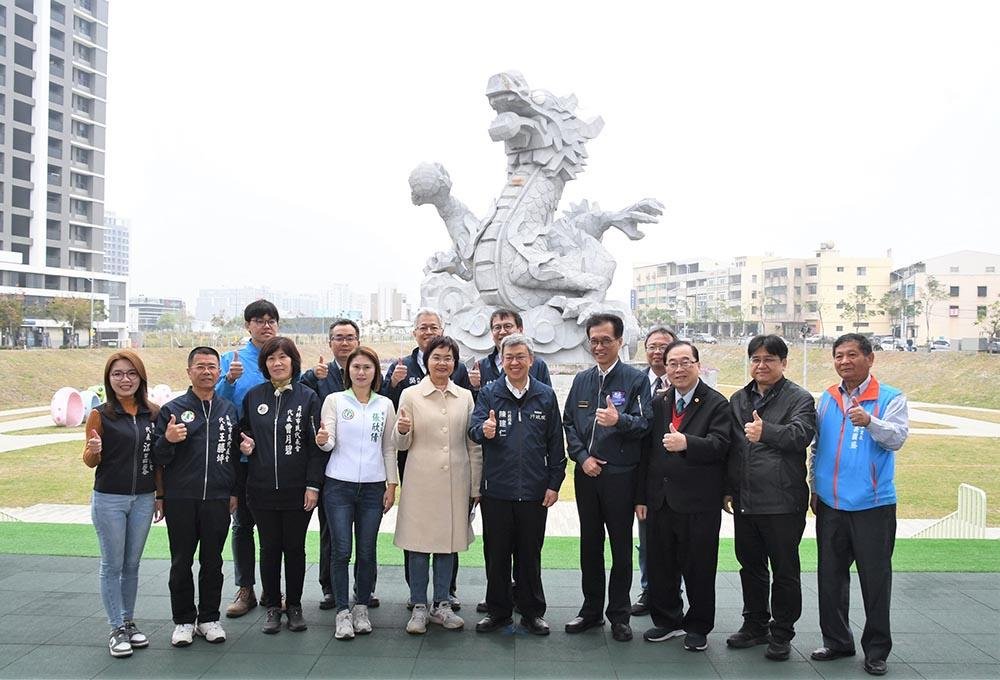 行政院長視察龍燈公園滯洪池 肯定有效改善淹水情形