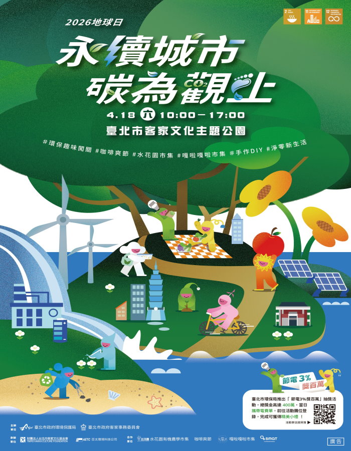 地球日「永續城市．碳為觀止」園遊會 4月18日登場