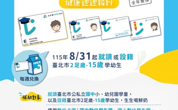 北市鮮奶週報再升級！8月31日補助擴大至國中生